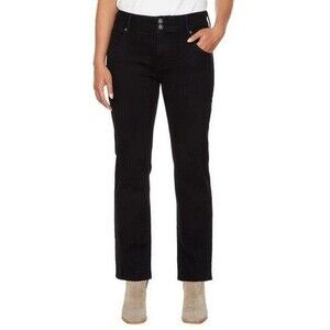 Hudson Womens Midrise Straight Leg Jeans Pitch Black